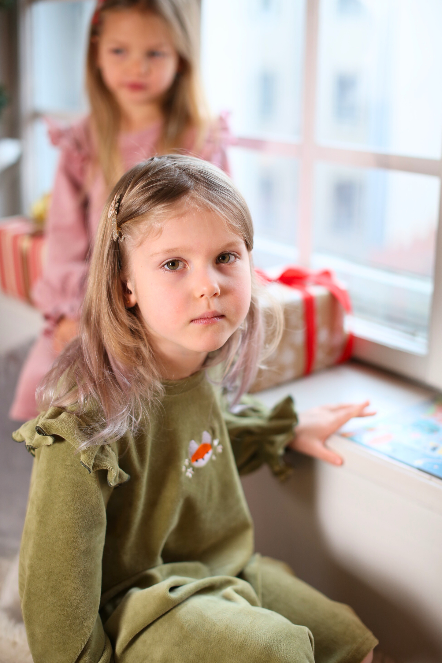 Zaļa samta kleita ar Lapsas izšuvumu